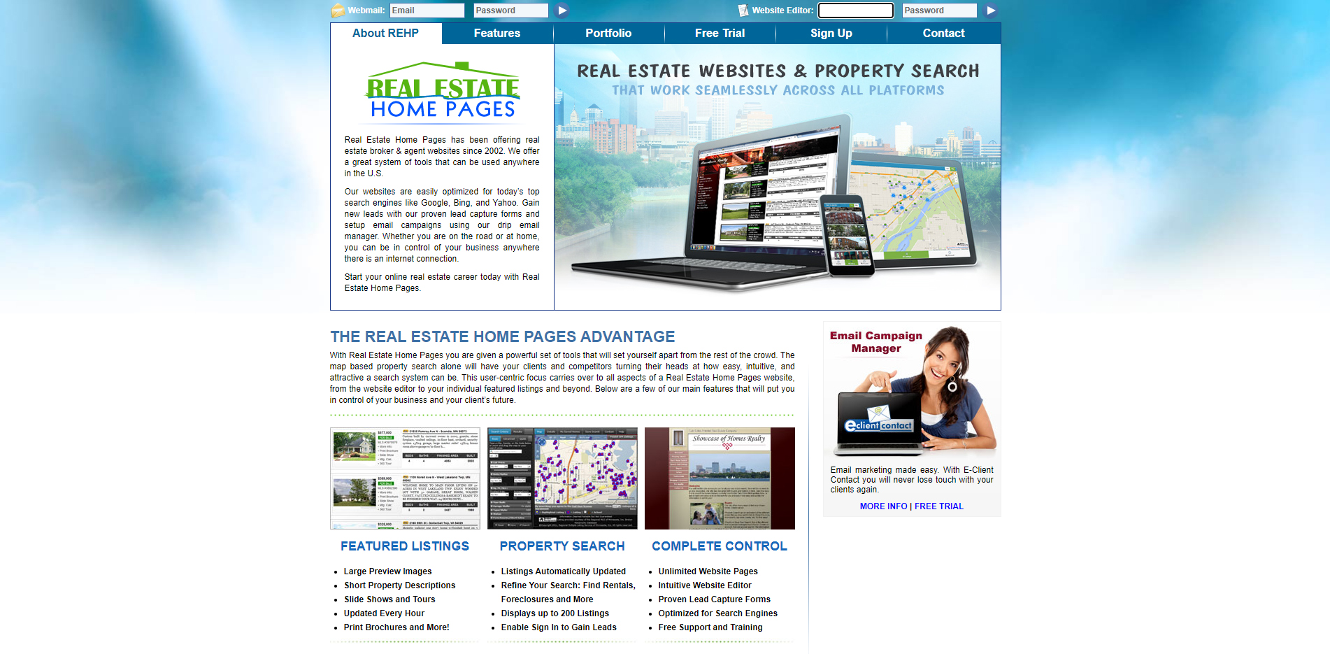 Real Estate Home Pages